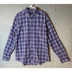 Vineyard Vines Murray Shirt Mens XL Button Down Classic Fit Purple Plaid Nylon‎